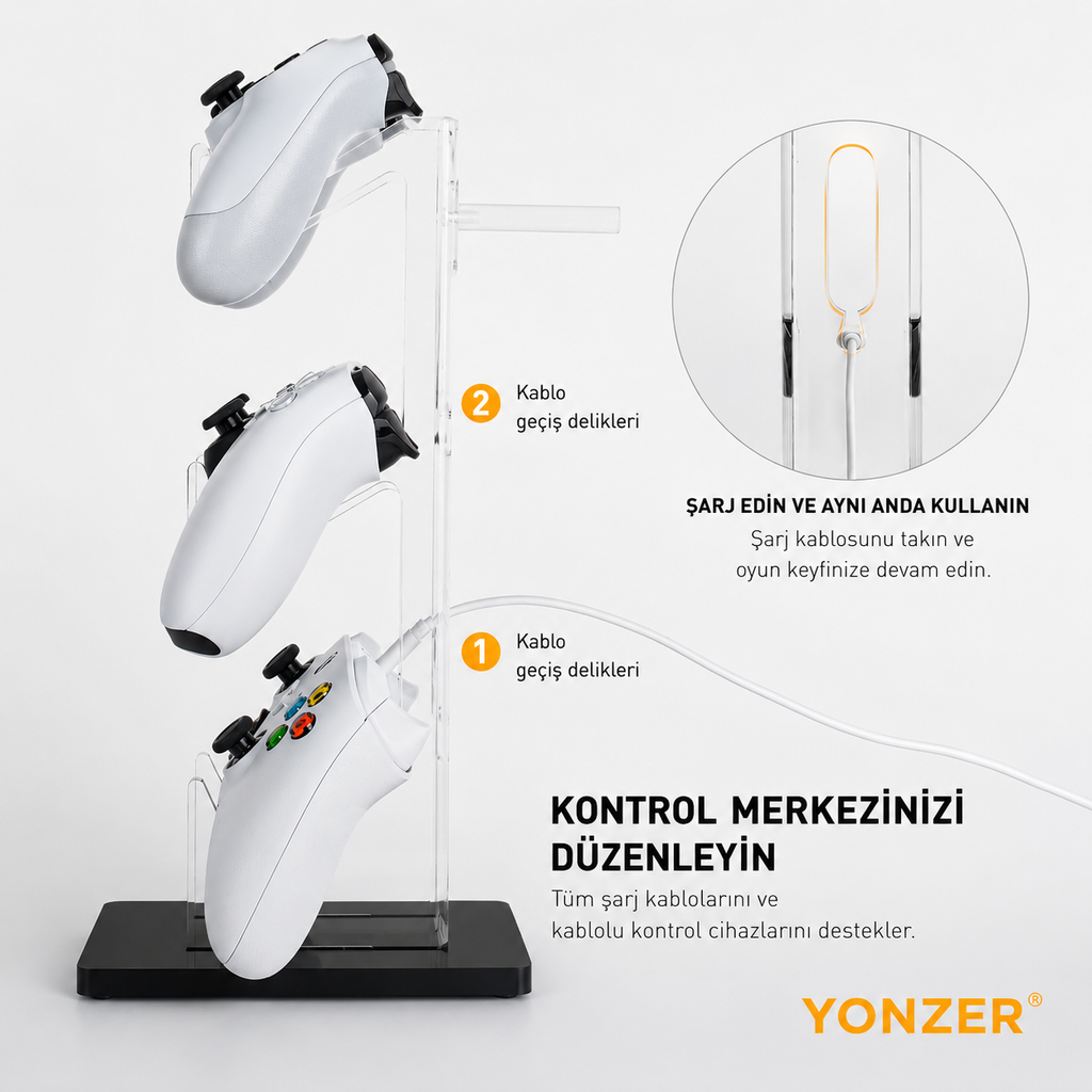 Yonzer Masaüstü Kulaklık ve Oyun Kumandası Standı